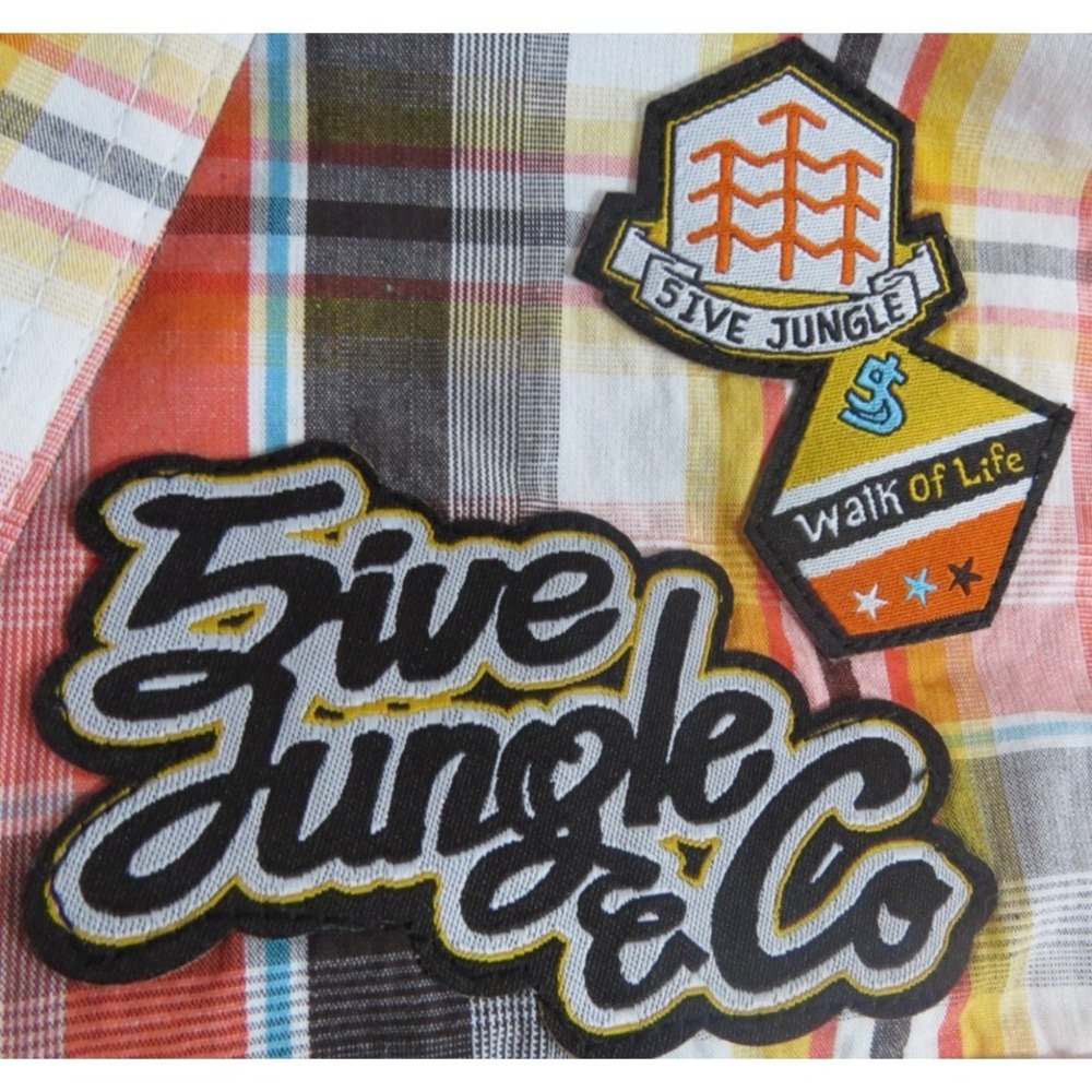 Five Jungle Y2K VTG Plaid Short Sleeve Graphic Button Up Shirt Men 4XL Skate Hip - Picture 8 of 16